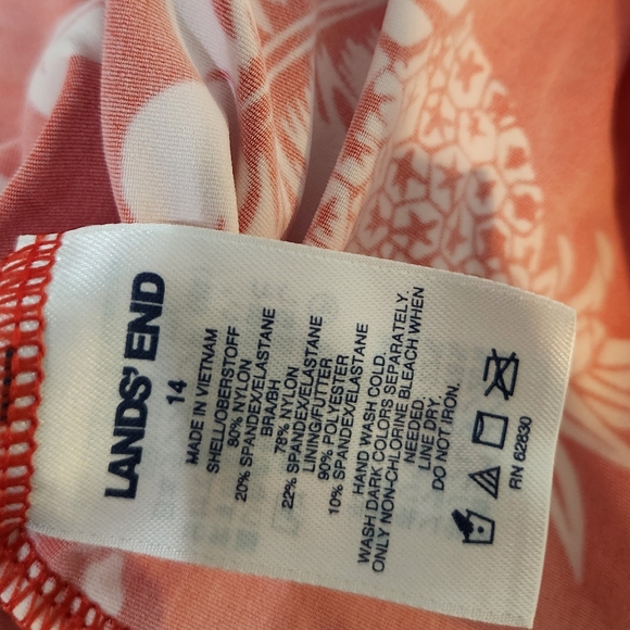 Women's Lands' End Tankini Bathing Suit, L(14) Top And M(12) Bottoms - Picture 10 of 16